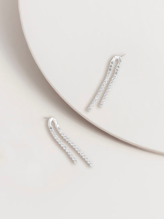 Grace Split Rhinstone Drop Earrings - WANTED AND WILD