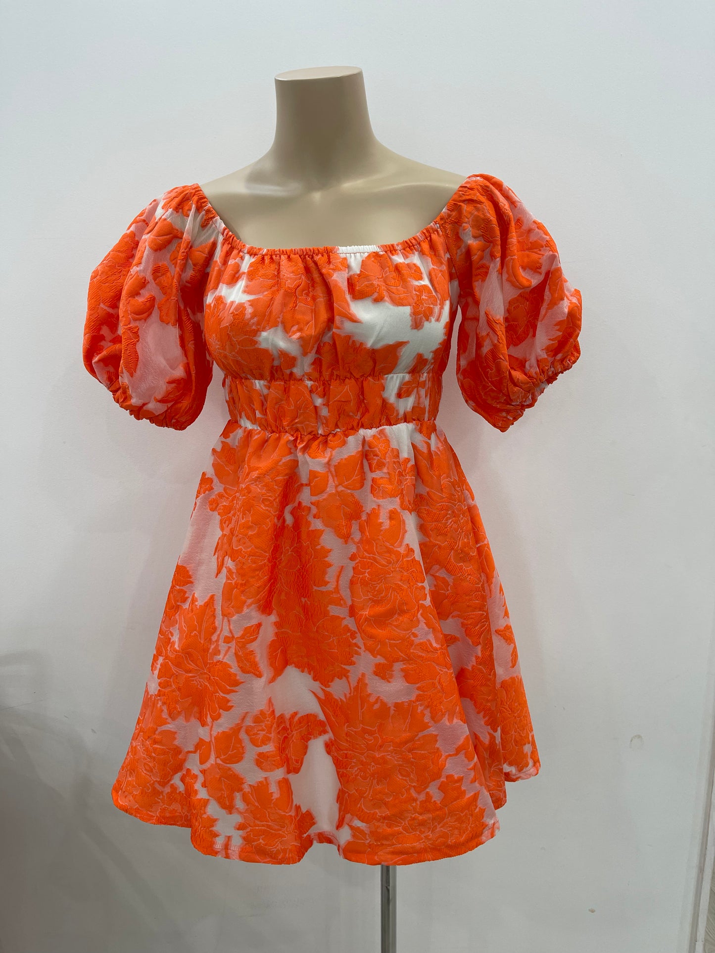 Jacquared Dress - Tangerine