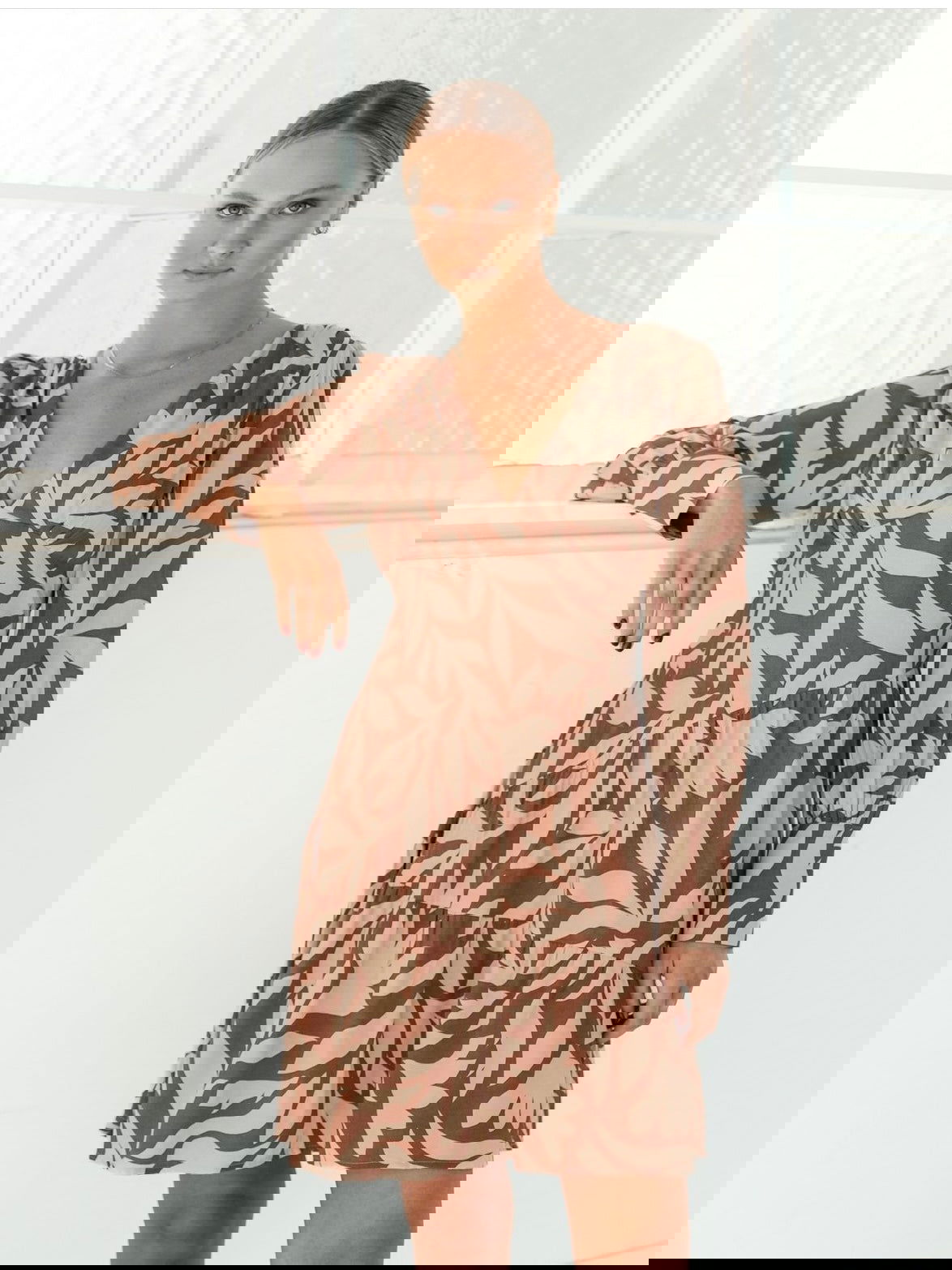 Las Palmas Mini Dress - Neutral Print - WANTED AND WILD