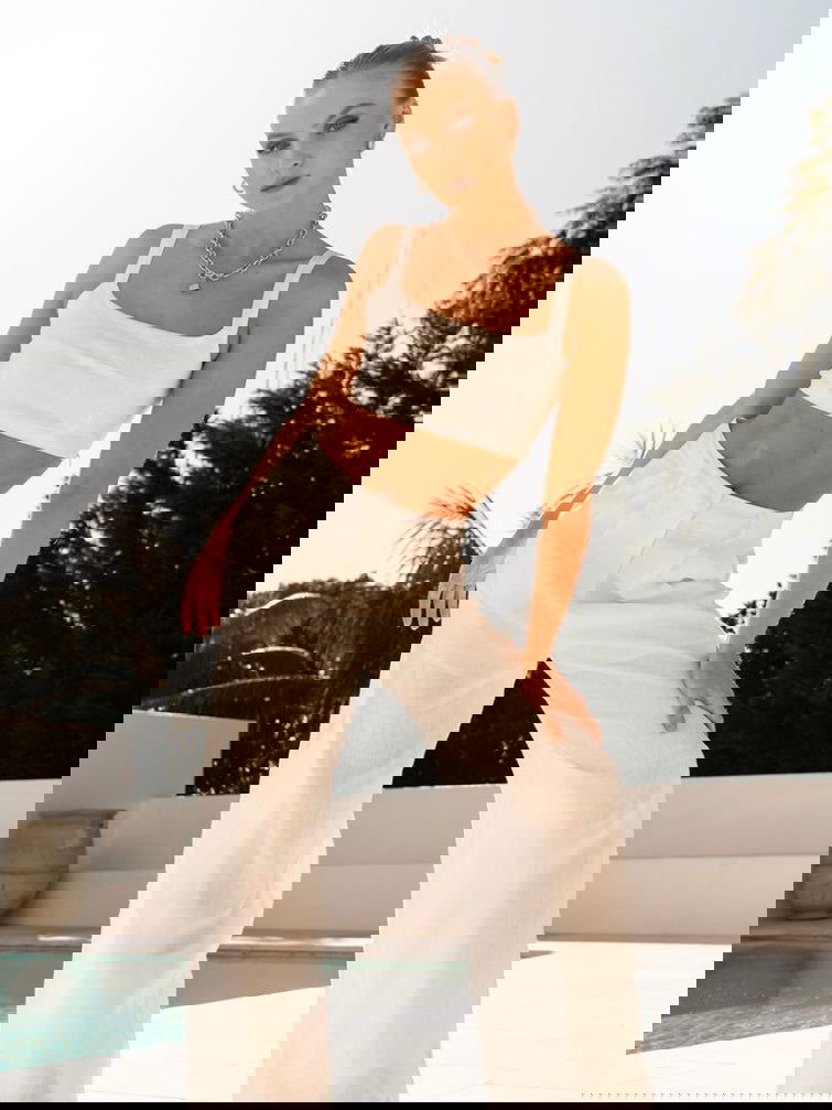 Luna Linen Pants - White - WANTED AND WILD