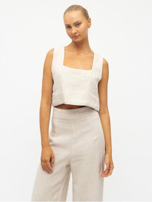 Luxe Square Neckline Cami - Oatmeal - WANTED AND WILD