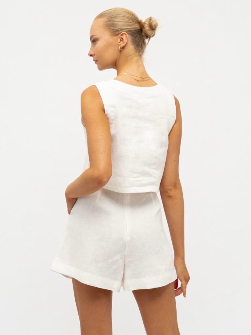 Luxe Square Neckline Cami - White - WANTED AND WILD