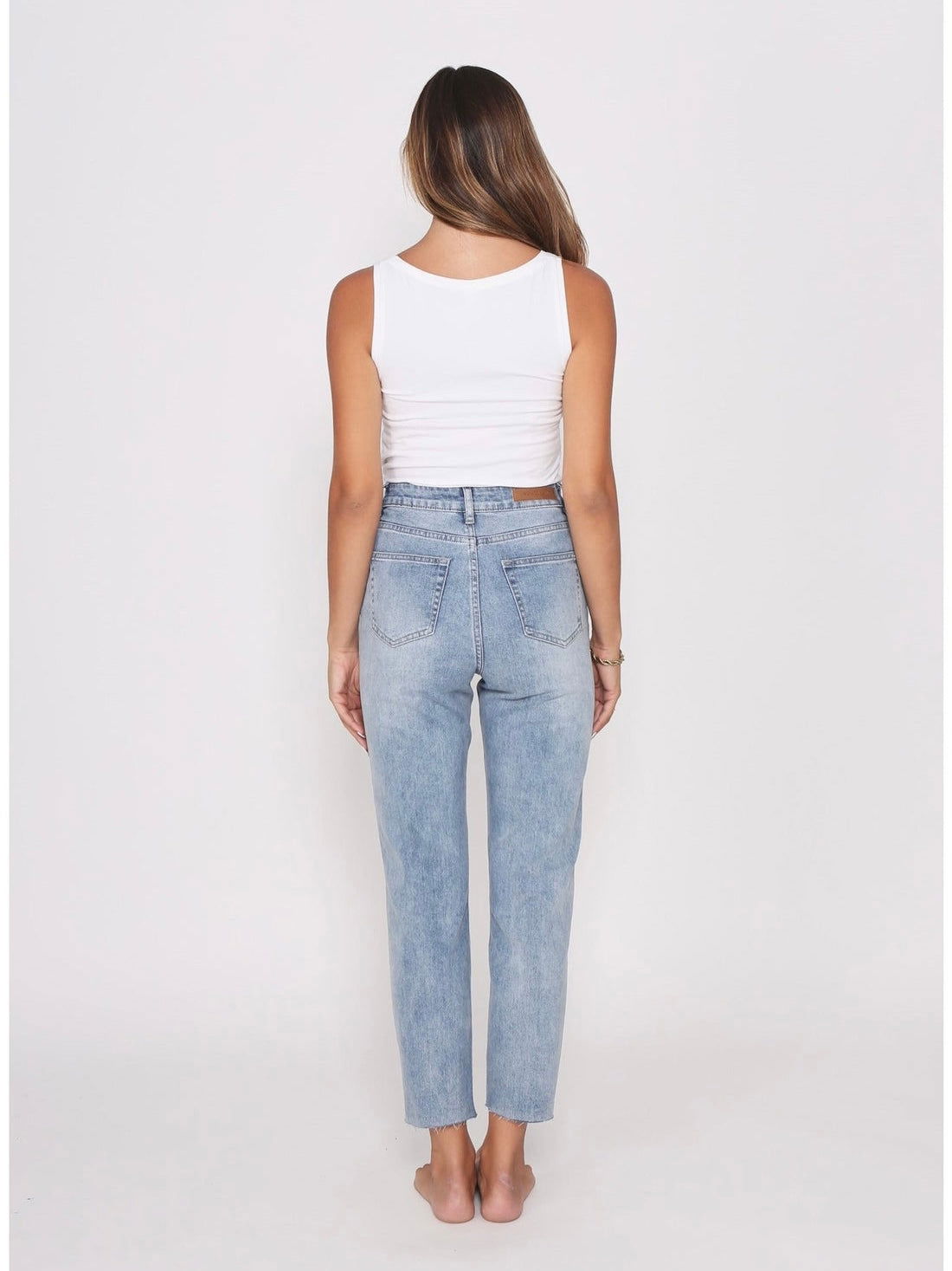 Taylor Mum Jeans - Mid Blue - WANTED AND WILD