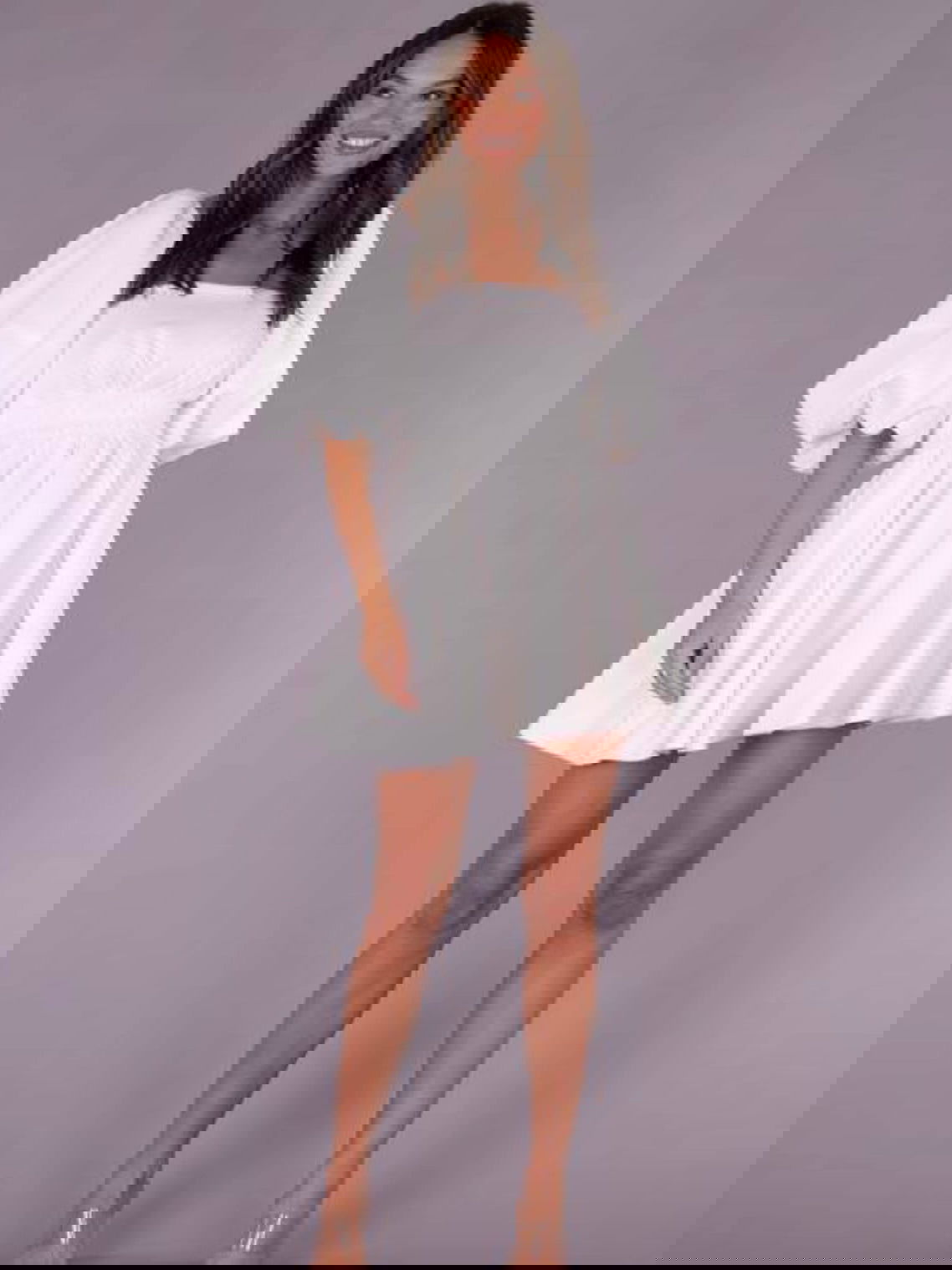 The Amelie Balloon Sleeve Dress - White - WANTED AND WILD