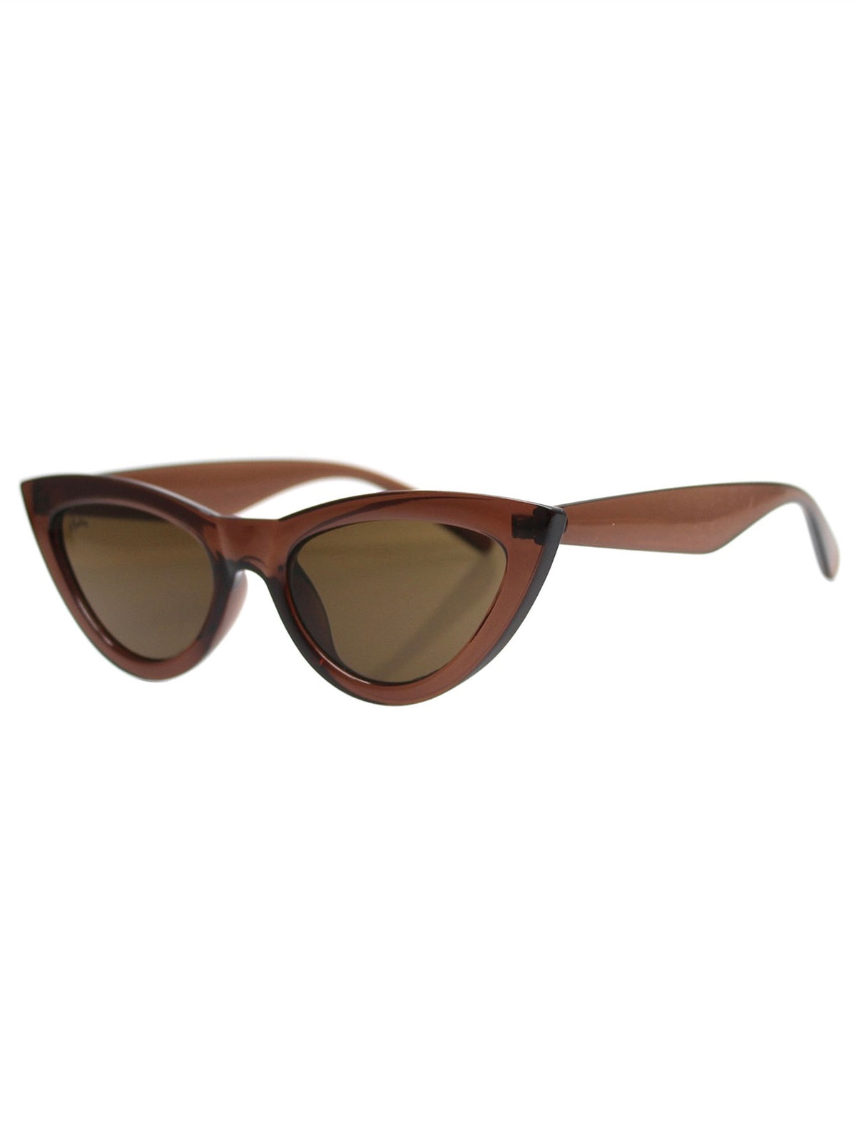 The Kiss Kiss Sunglasses by Reality Eyewear at Wanted and Wild are a classic cat eye shape.