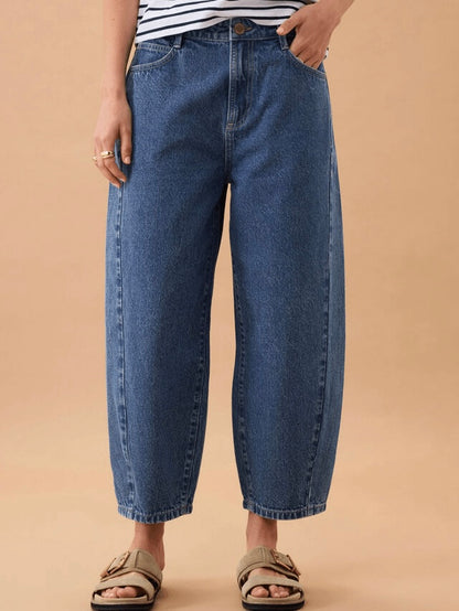 Maggie Barrel Leg Jeans - Fresh Indigo