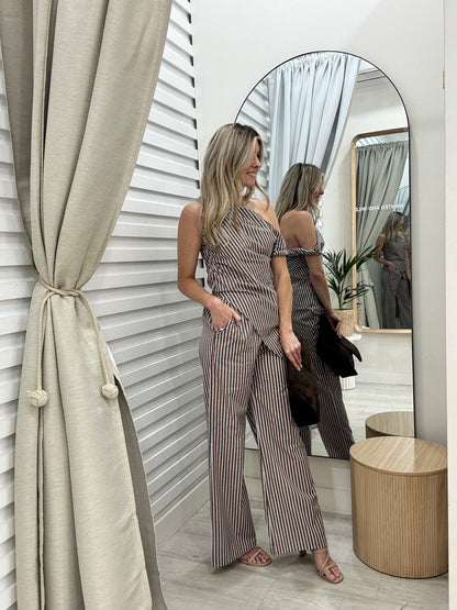 The Adorne Pants Set - Stripe