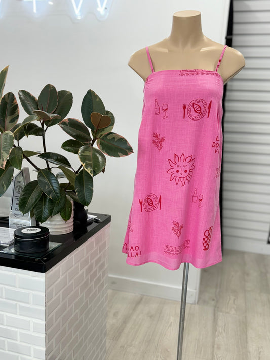 The La Dolce Vita Mini Dress - Hot Pink