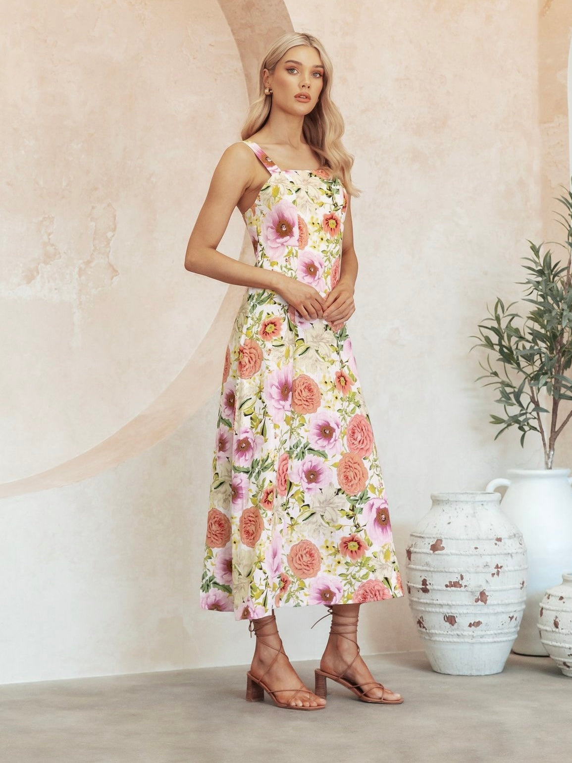 Medika Midi Dress - Floral