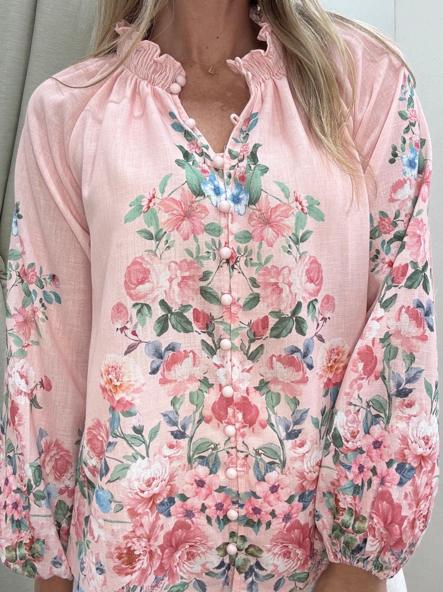 The Venice Shirt - Pale Pink Floral