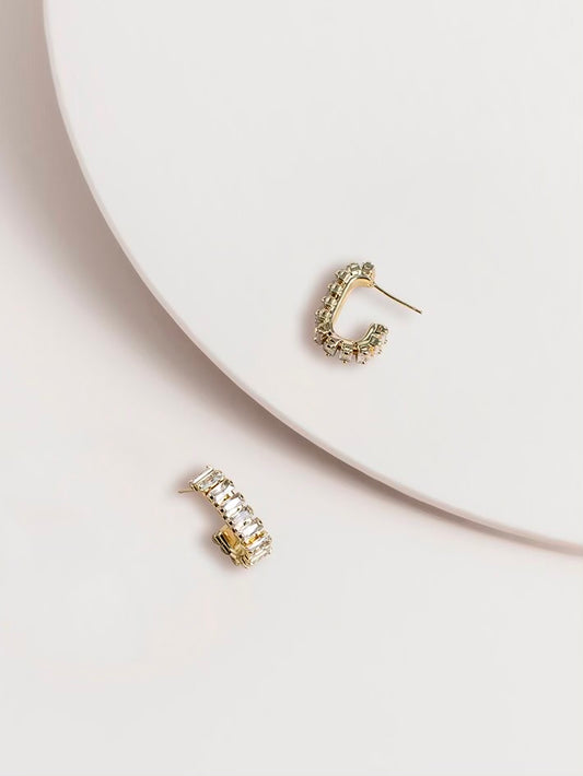 Vegas Baguette Hoop Earrings