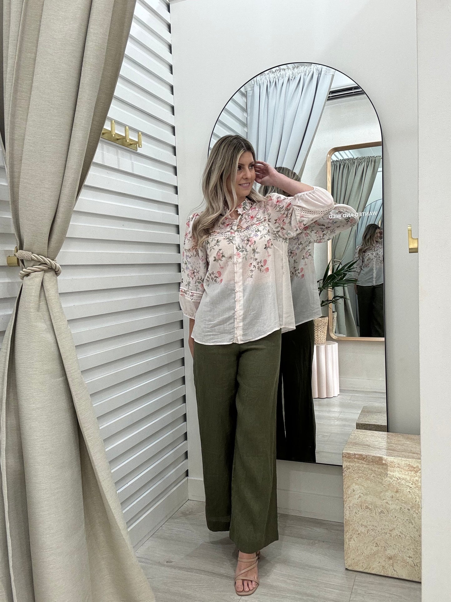 The Cally Shirt | Pale Pink Floral
