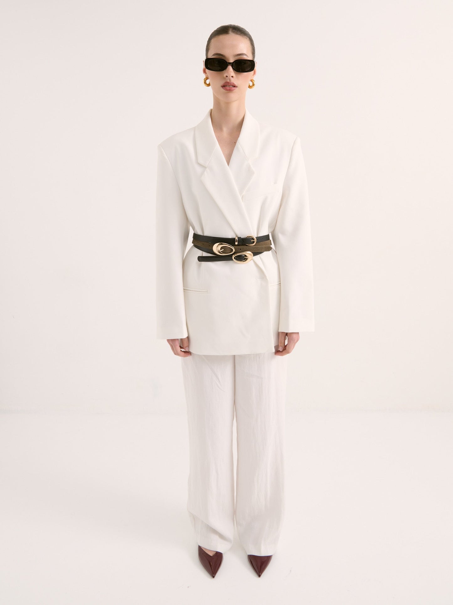 The Celina Leather Belt - Olive