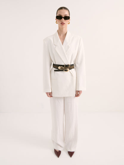 The Celina Leather Belt - Olive