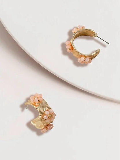 Azalea Flower Hoop Earrings