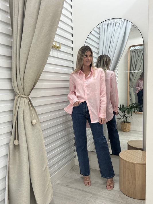 Atlas Oversized Shirt - Pale Pink