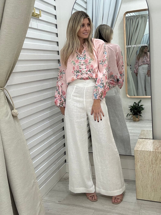 The Venice Shirt - Pale Pink Floral