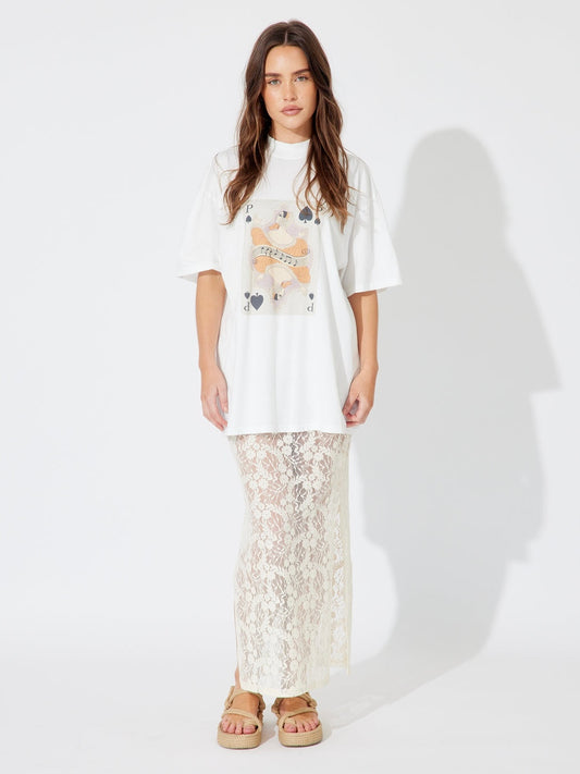 The Chloe Lace Skirt - Cream