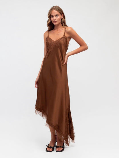 The Cleo Asymmetrical Dress - Espresso