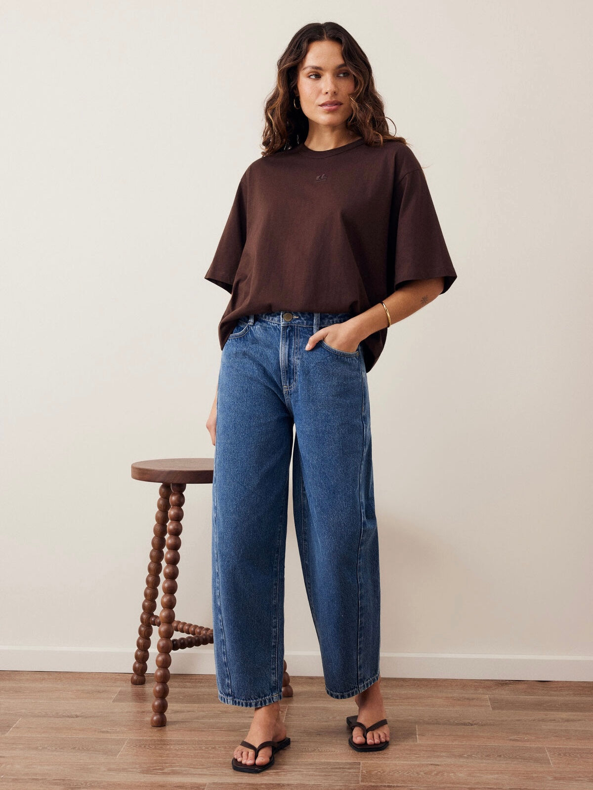 Leah Barrel Leg Jeans - Fresh Indigo