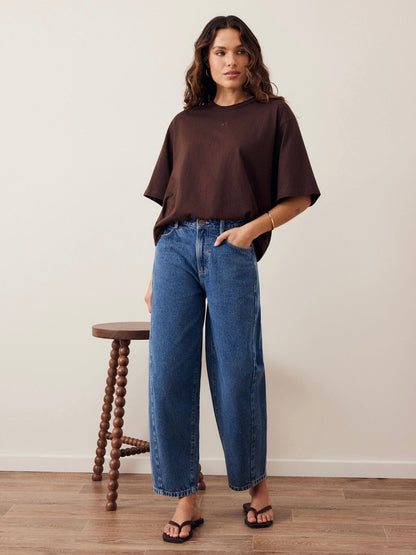 Leah Barrel Leg Jeans - Fresh Indigo