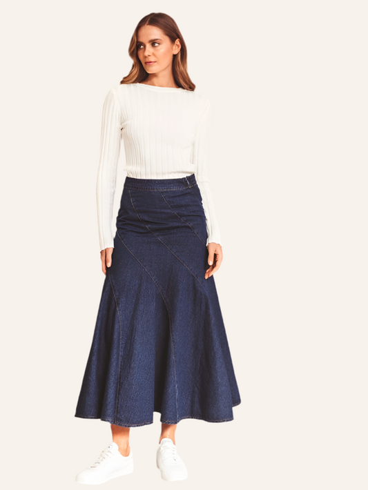 The Mason Skirt - Dark Denim