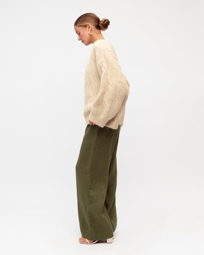 Luxe Linen Pants - Khaki