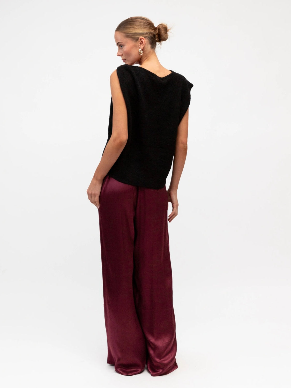 The Satin Lounge Pants - Merlot