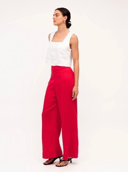 Luxe Linen Pants | Red