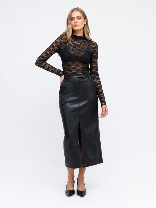 The Serena Midi Skirt - Black