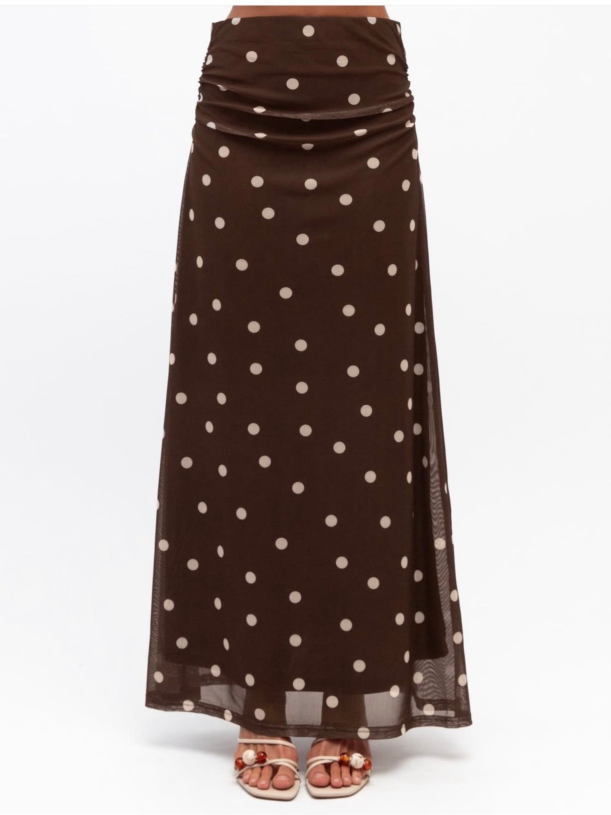 The Atlanta Maxi Skirt - Chocolate Spot
