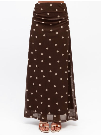 The Atlanta Maxi Skirt - Chocolate Spot