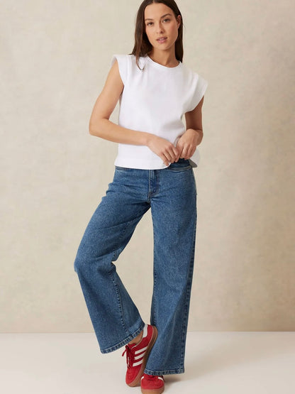 Extended Shoulder Tee - White