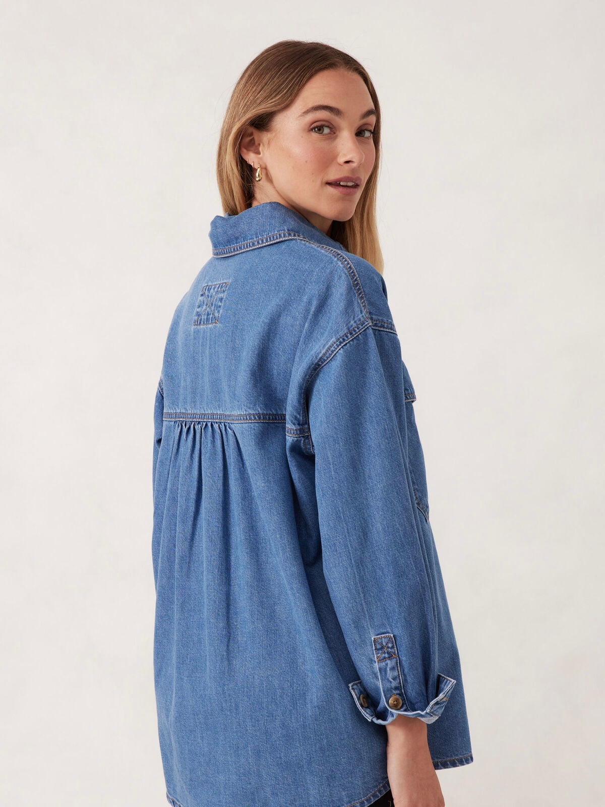 Essential Denim Shirt - Mid Blue Wash