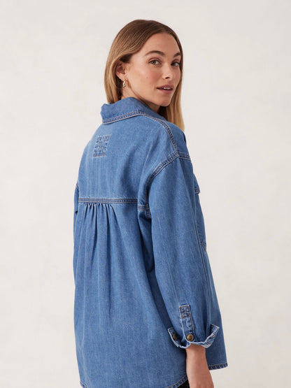 Essential Denim Shirt - Mid Blue Wash