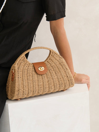 The Maggie Summer Straw  Bag - Tan