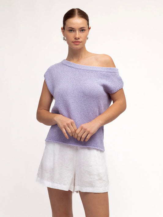 The Sienna Knit Top - Lavender