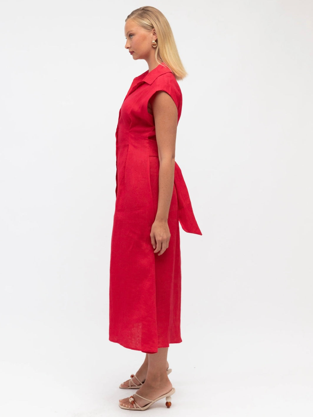 The Luxe Linen Dress - Raspberry