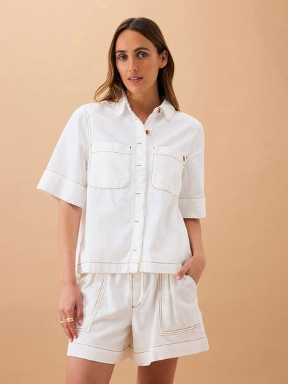Noa Short Sleeve Denim Shirt | Ercu