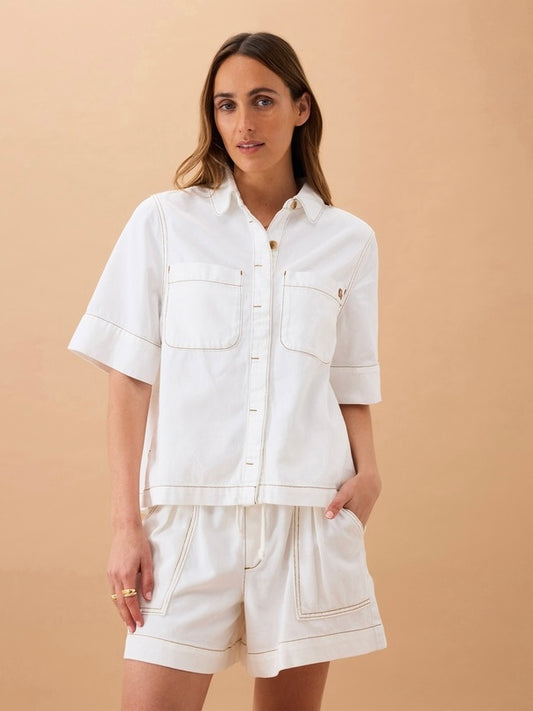 Noa Short Sleeve Denim Shirt | Ercu