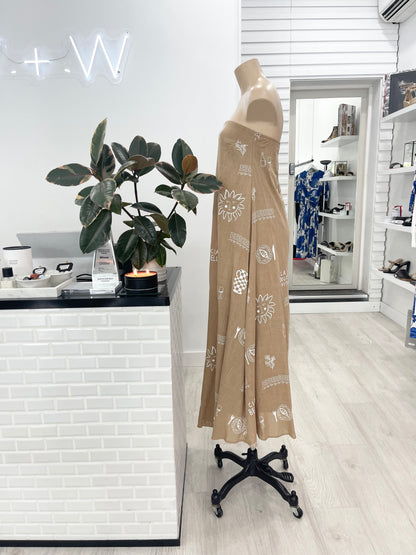 The La Dolce Vita Strapless Maxi Dress -  Taupe