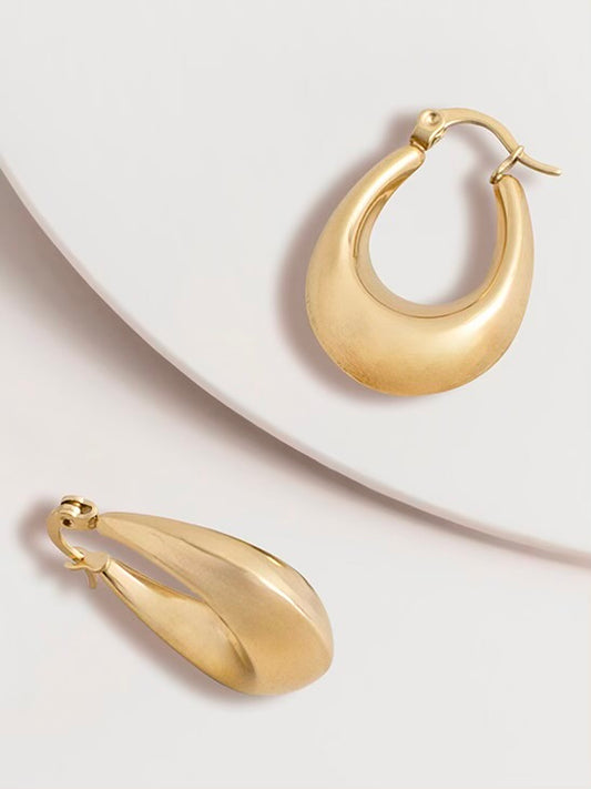 Aidia Puffy Hoop Earrings
