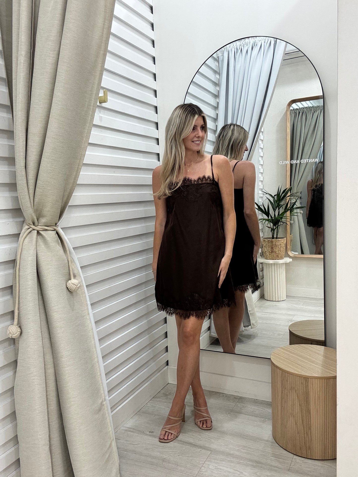 The Ace Lace Trim Dress -  Chocolate