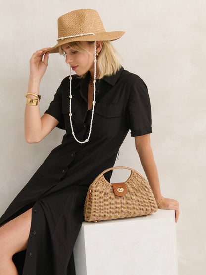 The Maggie Summer Straw  Bag - Tan