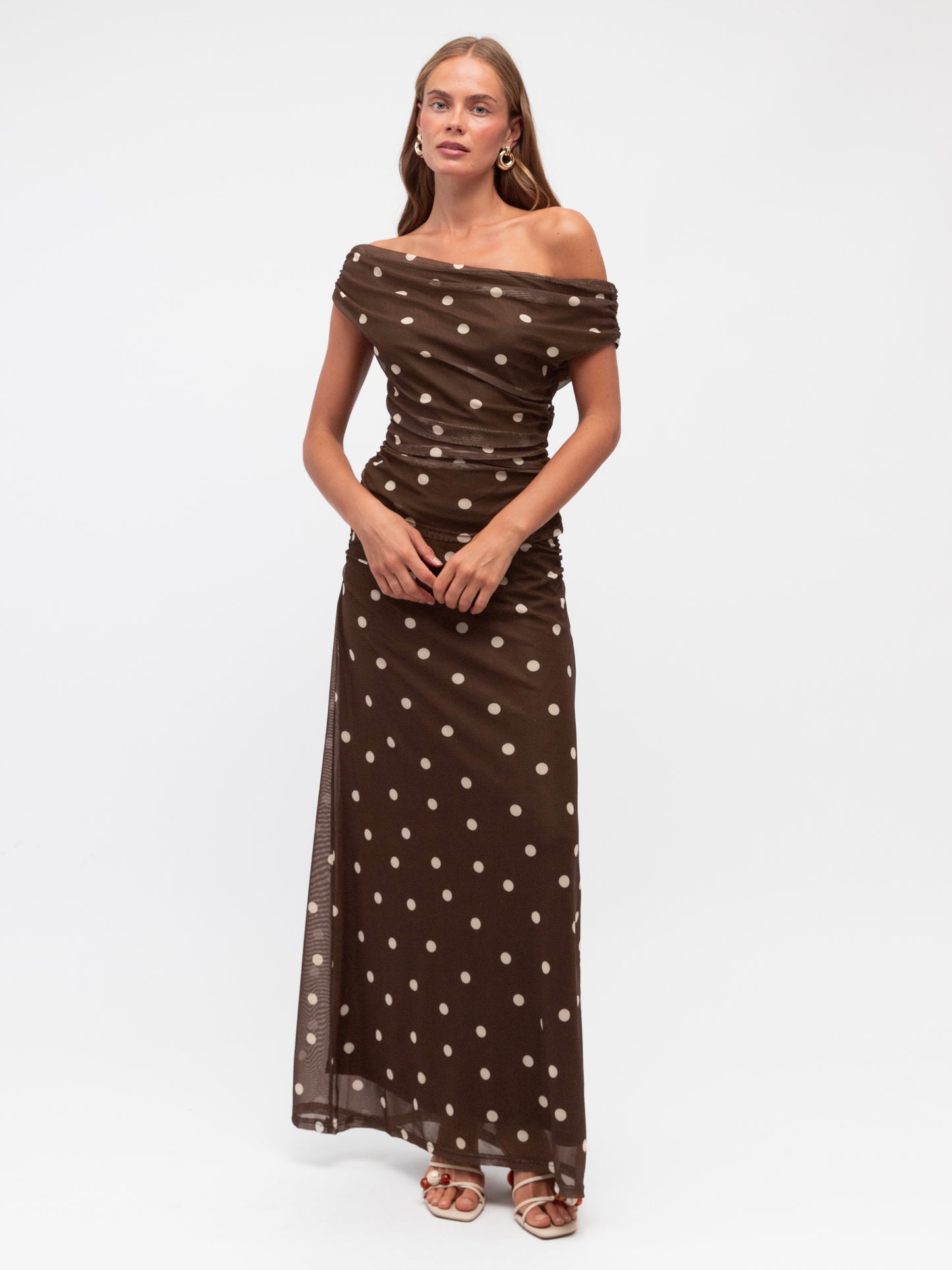 The Atlanta Maxi Skirt - Chocolate Spot