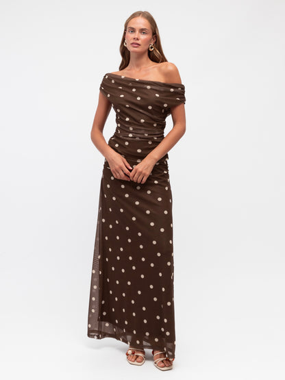The Atlanta Maxi Skirt - Chocolate Spot
