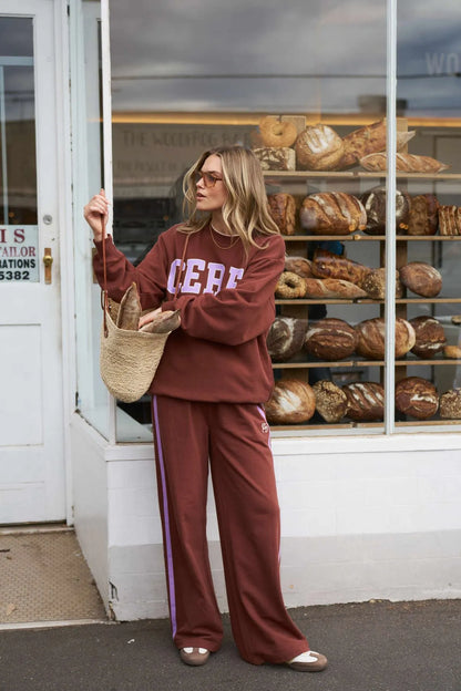 The Isla Ceres Logo Jumper - Toffee / Orchid