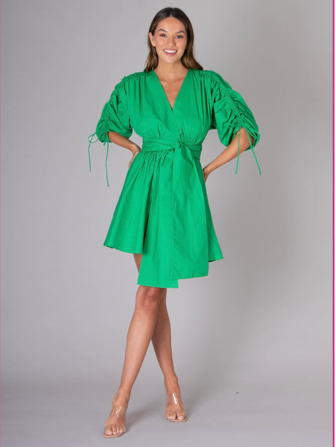 The Helen Mini Dress -  Green