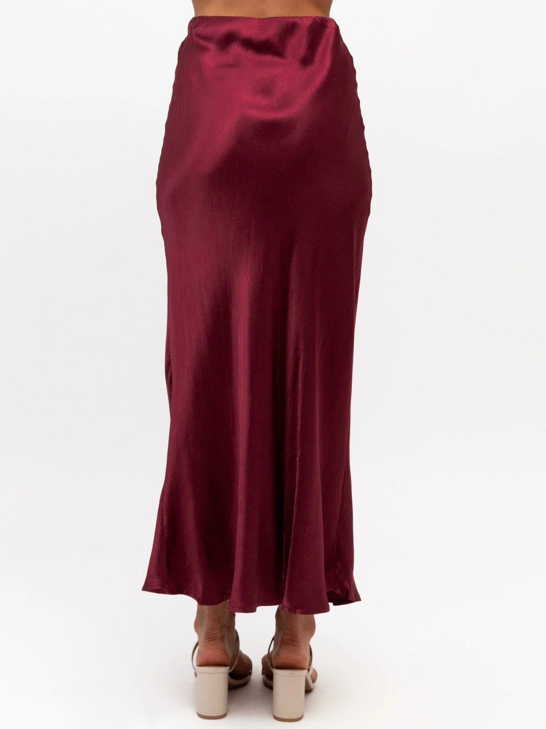 Satin Slip Skirt - Merlot