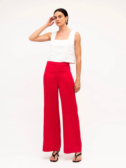 Luxe Linen Pants | Red